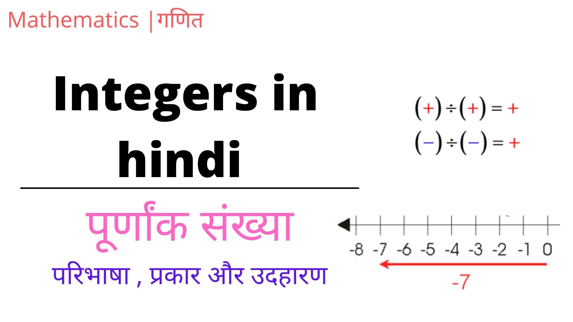 Integers in Hindi - पूर्णांक संख्या क्या होती है